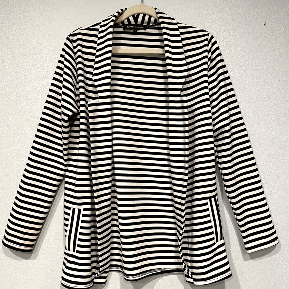 River Island, black and white striped blazer